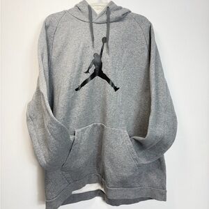 Jordan Grey Pullover Hoodie with Black Jumpman Logo